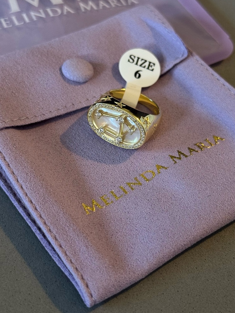 Melinda Maria Zodiac ring Libra, size 6